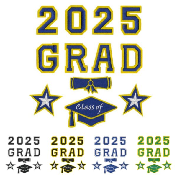 Wholesale 2025 Graduation Season Embroidery Cloth Stickers Fashion All-match Learning Style Computer Embroidery Chapter Ironing Adhesive Cloth Applique Patch