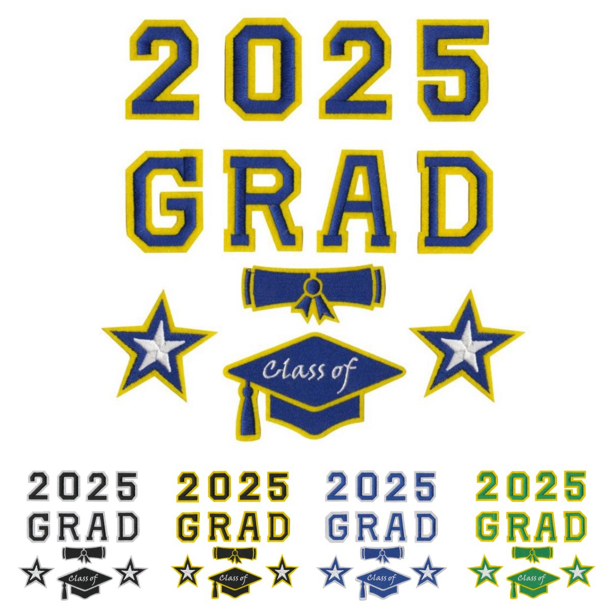 Wholesale 2025 Graduation Season Embroidery Cloth Stickers Fashion All-match Learning Style Computer Embroidery Chapter Ironing Adhesive Cloth Appliqu