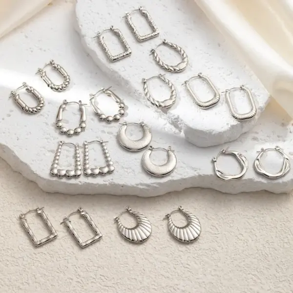 Wholesale 1 Pair Simple Style Geometric Titanium Steel Earrings