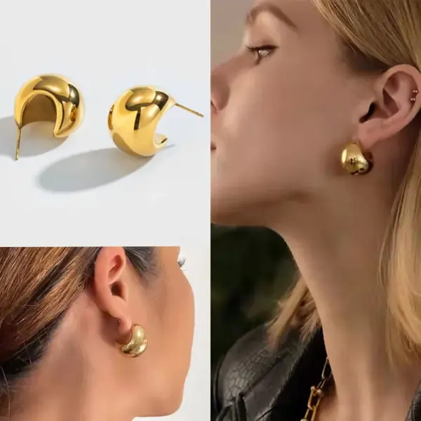Wholesale 1 Pair Simple Style Geometric Stainless Steel Metal Ear Studs