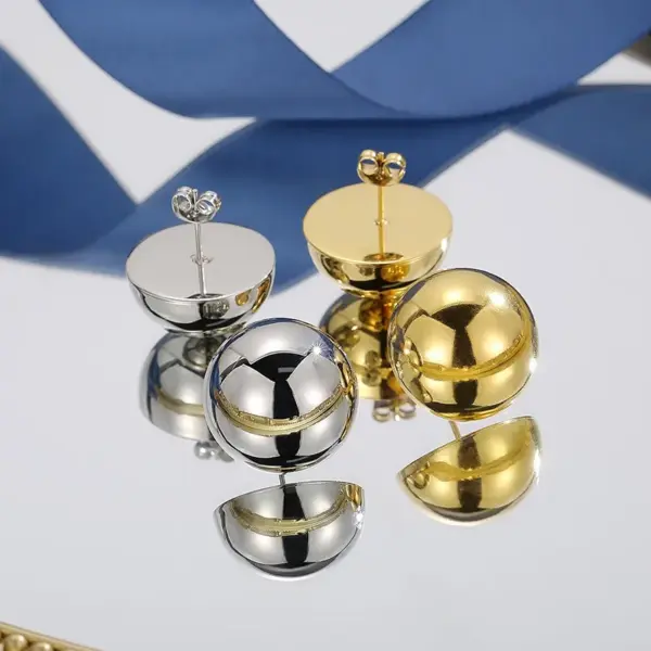 PVD Coated 18K Gold Plated Geometric Stainless Steel Fashion Waterproof Non Tarnish Ear Studs