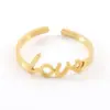 Wholesale Jewelry Fashion Letter 304 Stainless Steel 18K Gold Plated Stainless Steel Rings