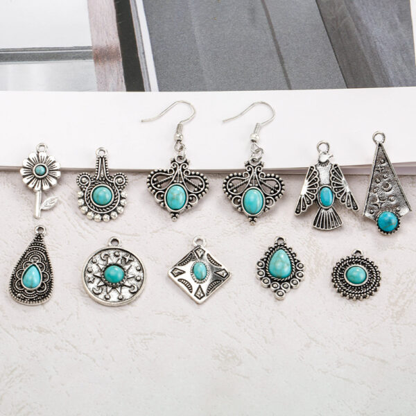 Wholesale Cross-border European and American Personality Bohemian Ethnic Style Turquoise Inlaid Necklace Bracelet diy Jewelry Accessories Accessories