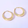 Wholesale 1 Pair Original Design Solid Color Spiral Stripe Plating Titanium Steel Hoop Earrings