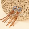 Wholesale Vintage Long Leather Tassel Bohemian Earrings