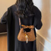 Wholesale Vintage-style suede bag, shoulder bag, underarm bag, crossbody bag