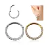 1 Piece 316L Stainless Steel Zircon Nose Rings & Studs Round Waterproof Non Tarnish Surgical Steel Nose Ring Unisex