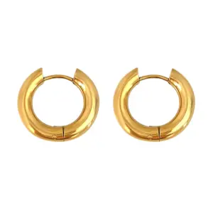 【XKE0221】Wire Diameter 4mm Outer Diameter 20mm Earrings / Gold