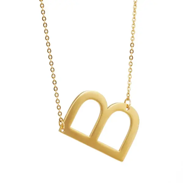 Wholesale Jewelry Fashion Letter 304 Stainless Steel 18K Gold Plated Plating Stainless Steel Necklaces