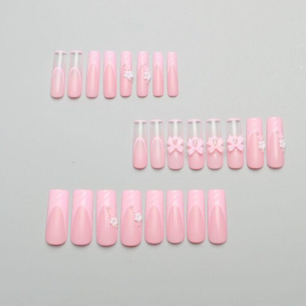 oly-942607a2c420cd9a5f0927b25b654f56 Wholesale Cross-border hot new technology Europe and the United States to wear a sweet cool flower bow long square fake nails finished