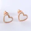 Wholesale 1 Pair Casual Simple Style Heart Shape Plating Inlay 304 Stainless Steel Acrylic Ear Studs