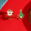oly-942c6b68a68d9db5acb7b7bdb6bb799e Wholesale Christmas series stainless steel open ring with cartoon snowman design, festive ring