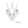 Wholesale Cross-border Amazon New Love Flower Mother's Daughter Heart Zinc Alloy Engraving Necklace Mother's Day Gift