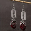 Wholesale 1 pair of men's pendant earrings with vintage gothic hearts and blade design