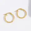 1 Pair Hip-Hop Simple Style Solid Color Plating 304 Stainless Steel Earrings