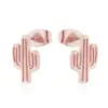 Wholesale PVD Coated 18K Gold Real Gold Plated Cactus 304 Stainless Steel Casual Waterproof Non Tarnish Ear Studs