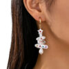 Wholesale Christmas green and white Christmas tree earrings