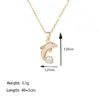 304 Stainless Steel 18K Gold Plated Casual Simple Style Commute Polishing Inlay Starfish Dolphin Flower Acrylic Artificial Rhinestones Pearl Pendant Necklace