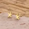Wholesale PVD Coated 18K Gold Real Gold Plated Starfish 304 Stainless Steel Elegant Simple Style Classic Style Waterproof Non Tarnish Ear Studs