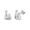 Wholesale 1 Pair Casual Basic Geometric Moon Heart Shape Titanium Steel Ear Studs