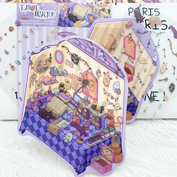 Wholesale Tarot Makeup Table Landscaping Stickers Visual 3D Stereo DIY Handbook Stickers Miniature Scene Creative Toys