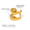 Ion Plating (IP) Real Gold Plated 18K Gold Geometric 304 Stainless Steel Casual Waterproof Non Tarnish Open Rings