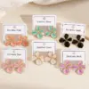 Wholesale Hot Selling Four Leaf Flower Earrings 304 Stainless Steel Plated With Oil Drop Modern Casual Style For Women