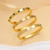 304 Stainless Steel Simple Style Plating Geometric Zircon Bangle