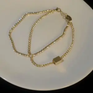 34# Bracelet-Gold Diamond Double Layer