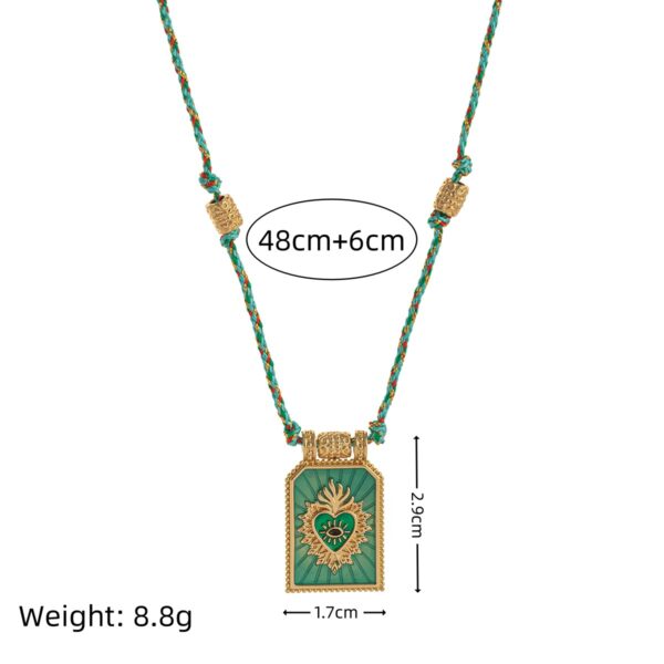 Wholesale European and American Hot Selling Fashion Simple Color Rope Love Tarot Pendant Necklace Lucky Bead Chain Gold Plated Color Preservation
