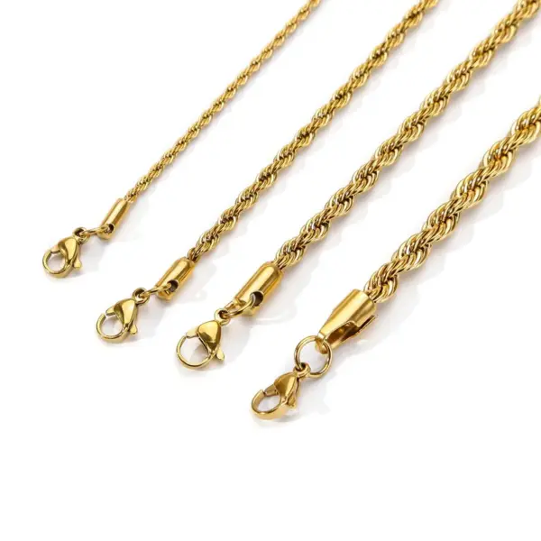 Real Gold Plated 18K Gold Solid Color 316 Stainless Steel Hip-Hop Retro Waterproof Non Tarnish 316 Stainless Steel Bracelets