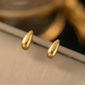 G163 Water Drop Earrings Gold