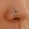 U-shaped Diamond-studded Butterfly Copper Nose Clip Wholesale Nihaojewelry Nose Pin