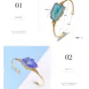 Wholesale Simple Style Irregular Geometric Natural Stone Copper Natural Stone Agate Bangle In Bulk