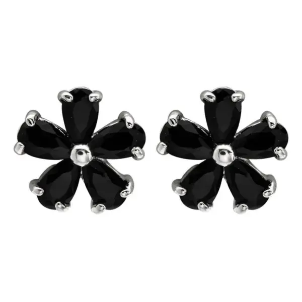 Wholesale 1 Pair Simple Style Flower Plating Inlay Copper Zircon White Gold Plated Ear Studs