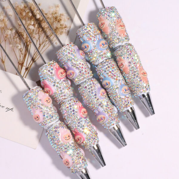 Wholesale New Cartoon Cute Rab Bubble Mart DIY Beaded Pen Ballpoint Pen Decorative Accessories
