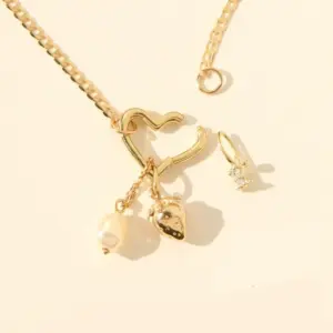 201 Stainless Steel 304 Stainless Steel Heart Shape Ion Plating (IP) Stone-Free 18K Gold Plated Casual Elegant Streetwear Waterproof Non Tarnish Ball Chain Lobster Trigger Clasp Closure Pendant Necklace