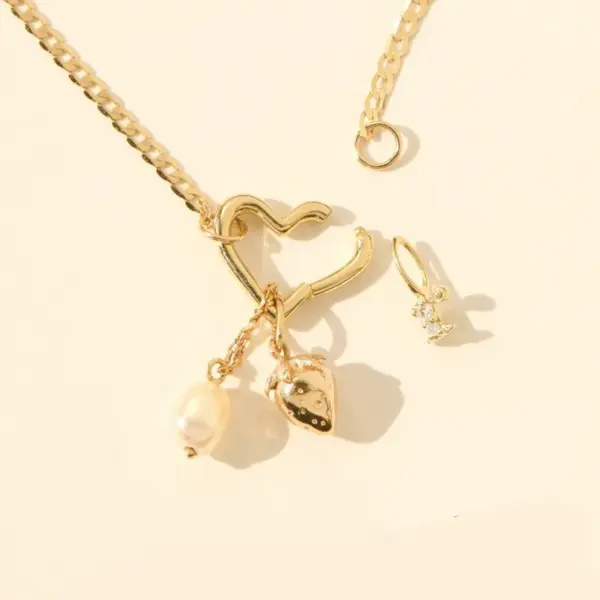 201 Stainless Steel 304 Stainless Steel Heart Shape Ion Plating (IP) Stone-Free 18K Gold Plated Casual Elegant Streetwear Waterproof Non Tarnish Ball Chain Lobster Trigger Clasp Closure Pendant Necklace