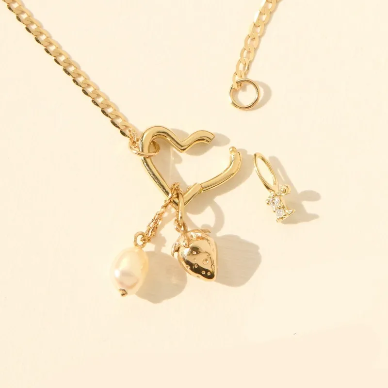 Wholesale 201 Stainless Steel 304 Stainless Steel Heart Shape Ion Plating (IP) Stone-Free 18K Gold Plated Casual Elegant Streetwear Waterproof Non Tar