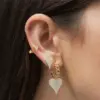 Wholesale Fashion Heart Copper Artificial Gemstones Earrings