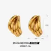 Wholesale Ion Plating (IP) 18K Gold Plated Solid Color 304 Stainless Steel Simple Style Classic Style Waterproof Non Tarnish Ear Studs