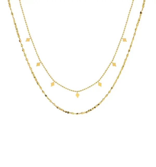 Wholesale Simple Style Geometric Titanium Steel Plating Layered Necklaces