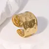 Wholesale PVD Coated Real Gold Plated 18K Gold Irregular 304 Stainless Steel Modern Style Simple Style Waterproof Non Tarnish Open Rings