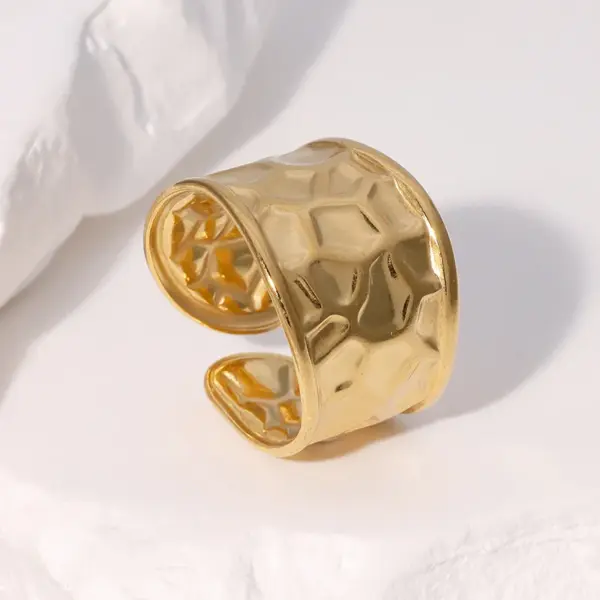 Wholesale PVD Coated Real Gold Plated 18K Gold Irregular 304 Stainless Steel Modern Style Simple Style Waterproof Non Tarnish Open Rings