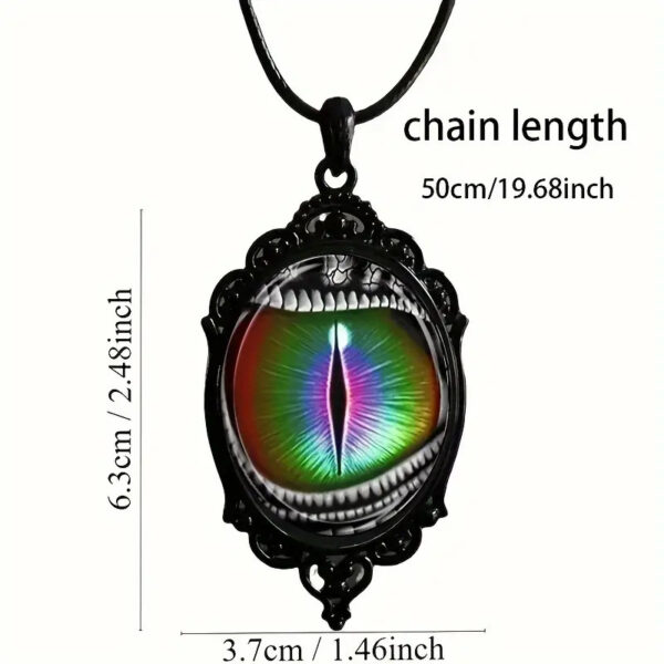 Wholesale High Gothic Punk Victorian Style Pendant Necklace Black Photo Frame Fantasy Devil's Eye Black Necklace