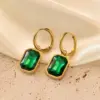 Wholesale PVD Coated Real Gold Plated 18K Gold Geometric Solid Color 304 Stainless Steel Retro Classic Style Waterproof Non Tarnish Drop Earrings