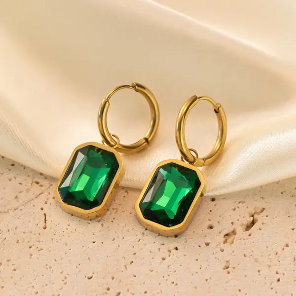 Wholesale PVD Coated Real Gold Plated 18K Gold Geometric Solid Color 304 Stainless Steel Retro Classic Style Waterproof Non Tarnish Drop Earrings