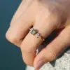 Wholesale Fashion Emerald Diamond Copper Ring Wedding Ring Women's Engagement Jewelry