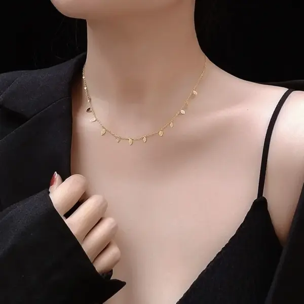 PVD Coated Real Gold Plated 18K Gold Geometric 304 Stainless Steel Fashion Waterproof Non Tarnish 304 Stainless Steel Pendant Necklace