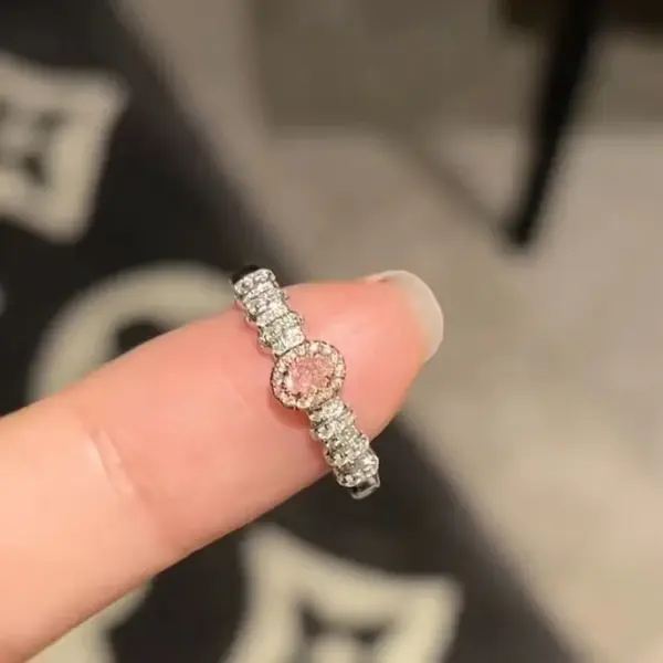 Wholesale Elegant Sweet Oval Crown Copper Plating Inlay Rhinestones Open Rings